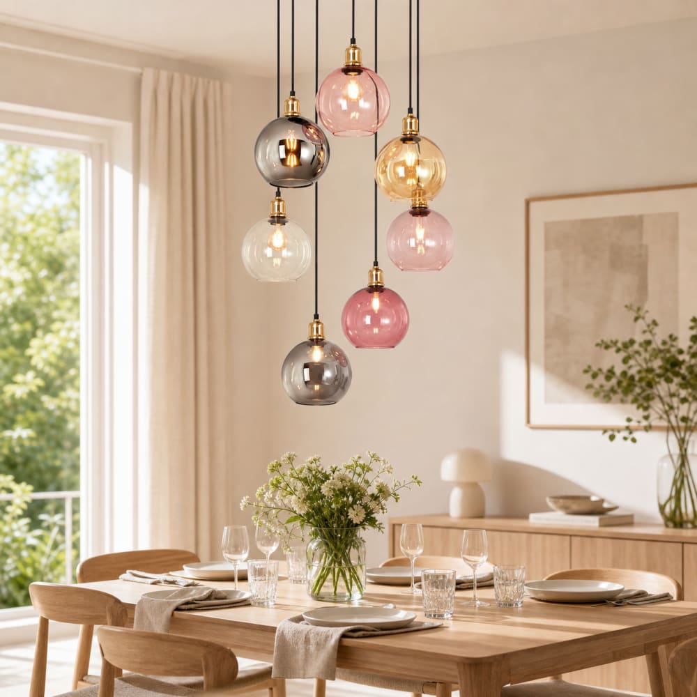 Pendelleuchte Eisen 63.5x63.5x191cm mehrfarbig E27 - Maisons Du