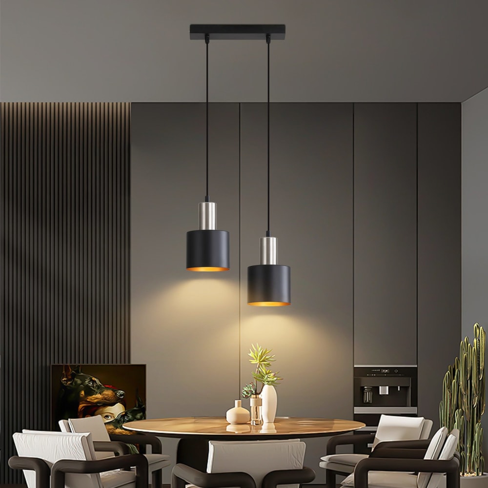 Suspension en fer noir 30x30x173.5cm e27 — vue 4