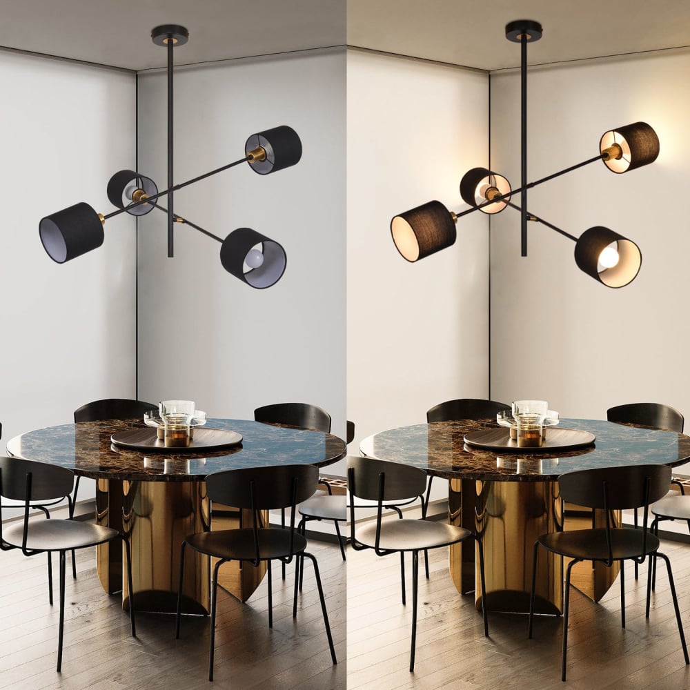 Suspension en fer noir 68x68x85cm e14 — vue 4