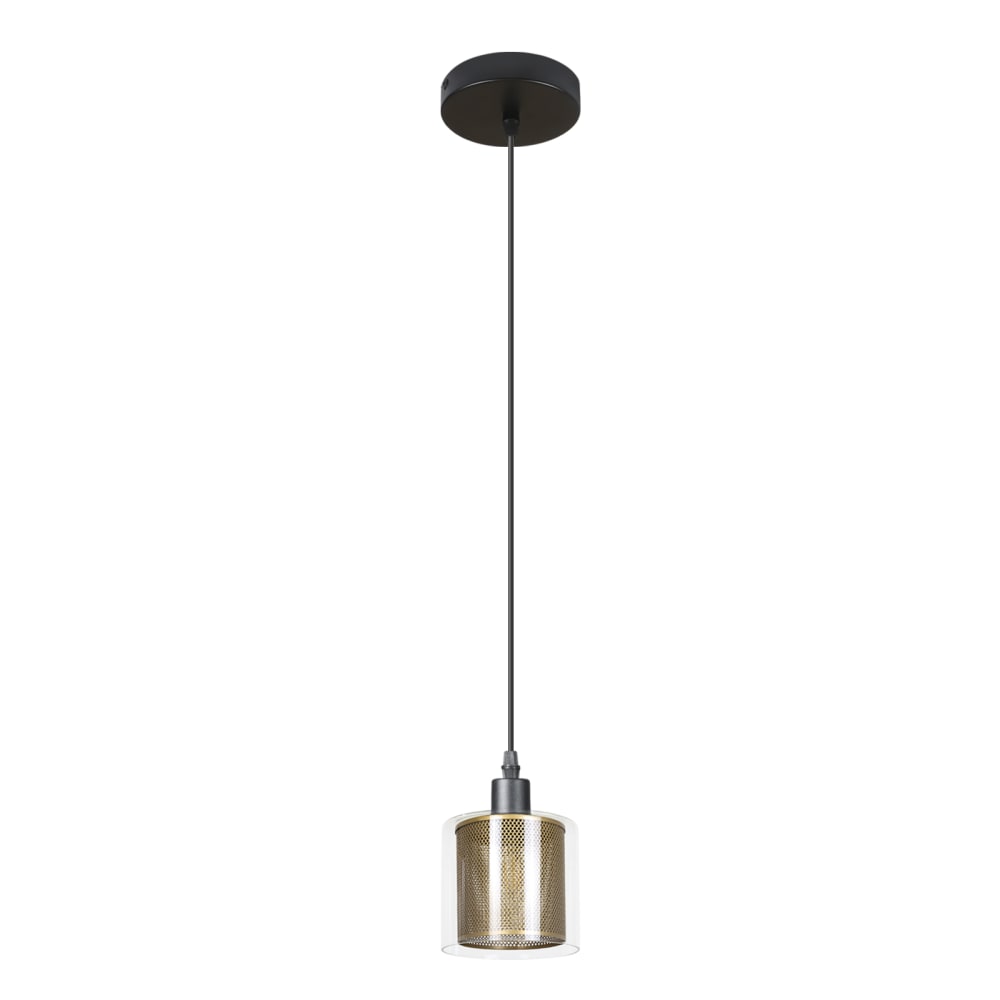 Suspension en fer noir 18x13x150cm e14