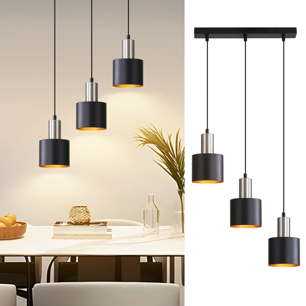 Pendelleuchte Eisen 40x12x173.5cm schwarz E27 - Maisons Du Monde