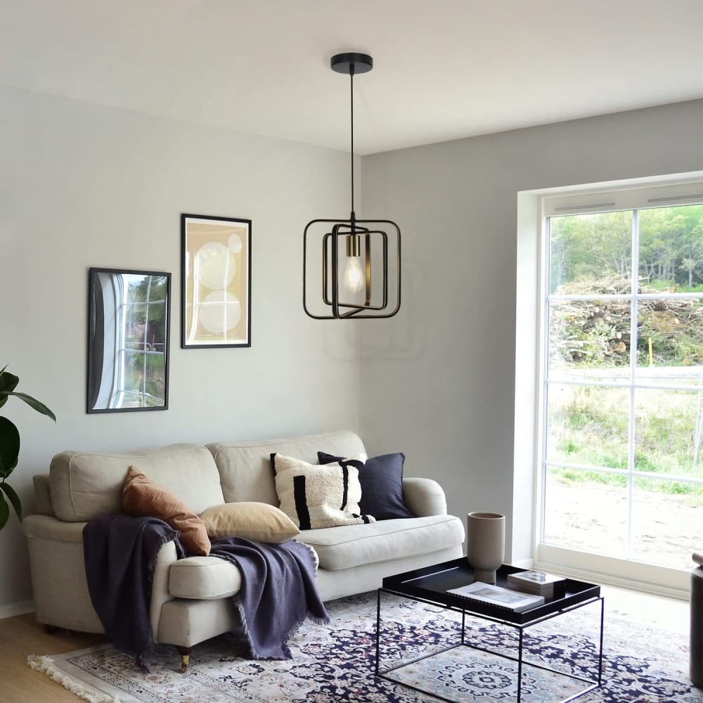 Pendelleuchte Eisen 30x30x150cm schwarz E27 - Maisons Du Monde