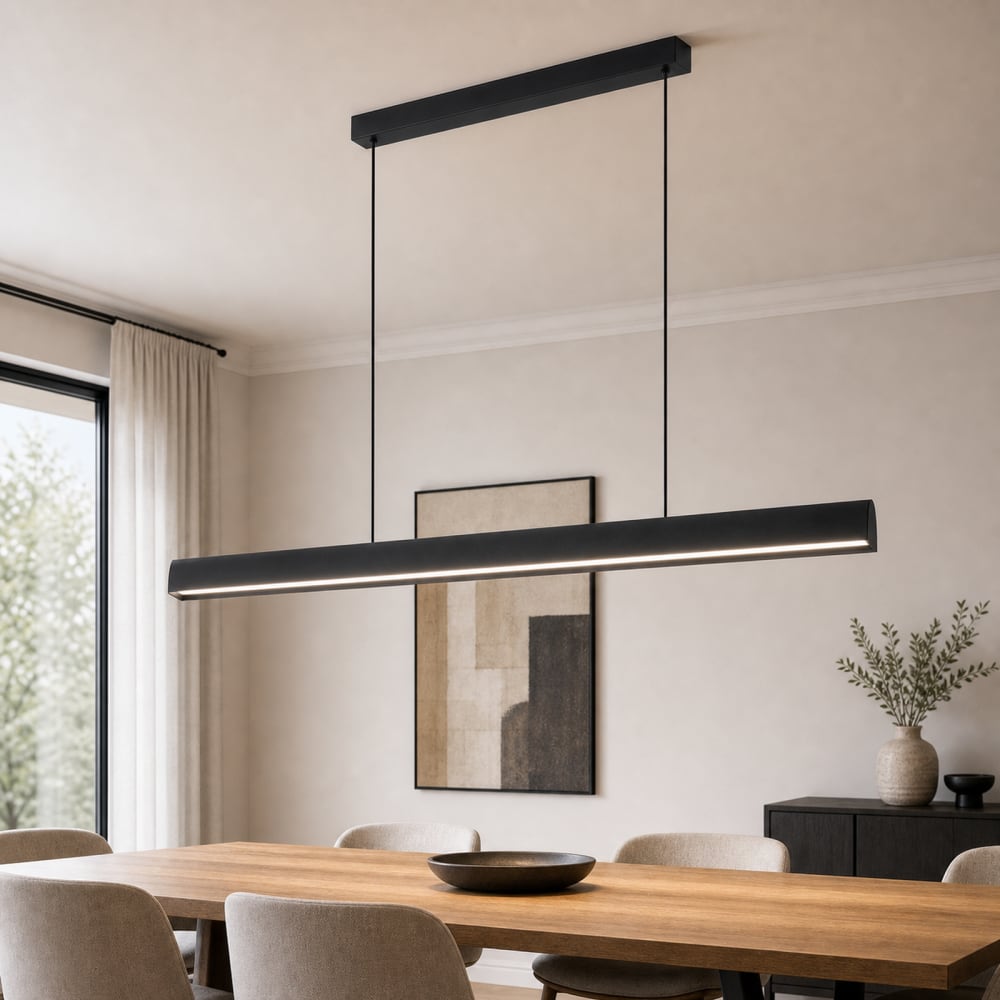 Suspension en aluminium noir 106.7x161x7.5cm led — vue 3