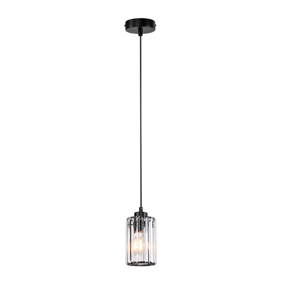 Suspension en fer noir 10x9x140cm e27