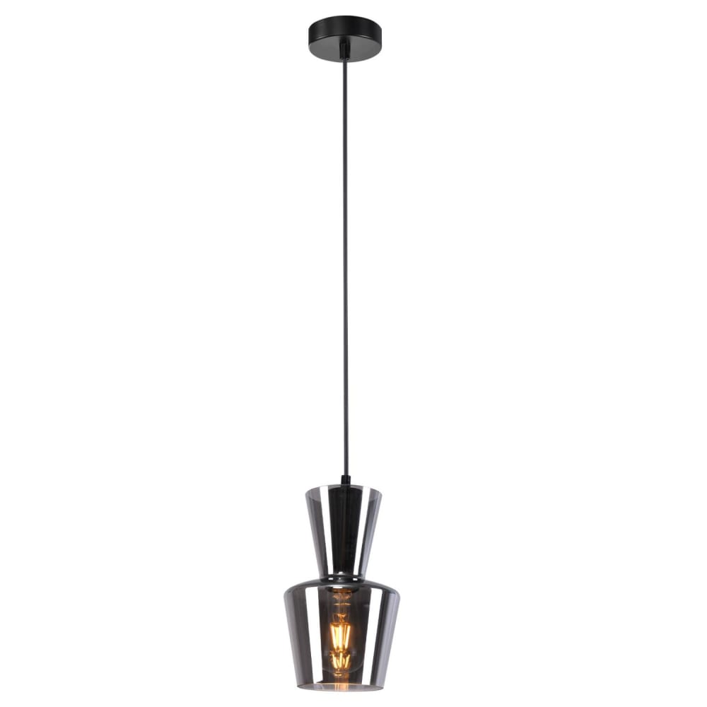 Suspension en fer gris 15x15x150cm e27