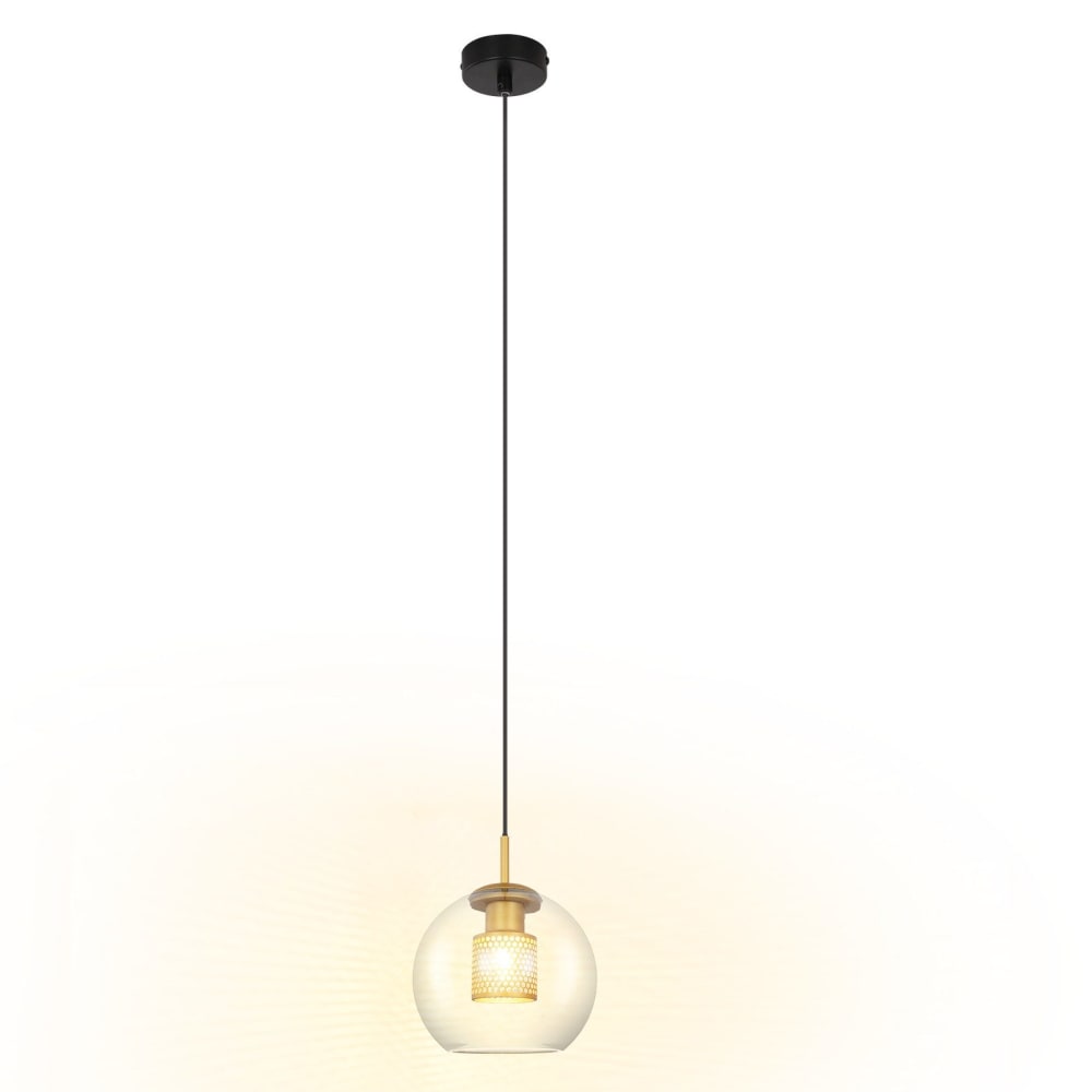 Suspension en fer transparent 20x20x155cm e27