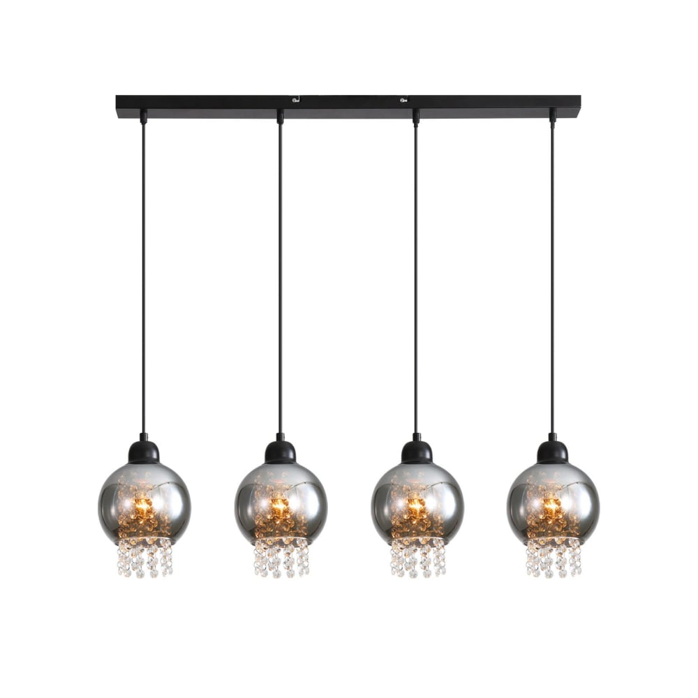 Suspension en fer noir 86x10x175cm e27