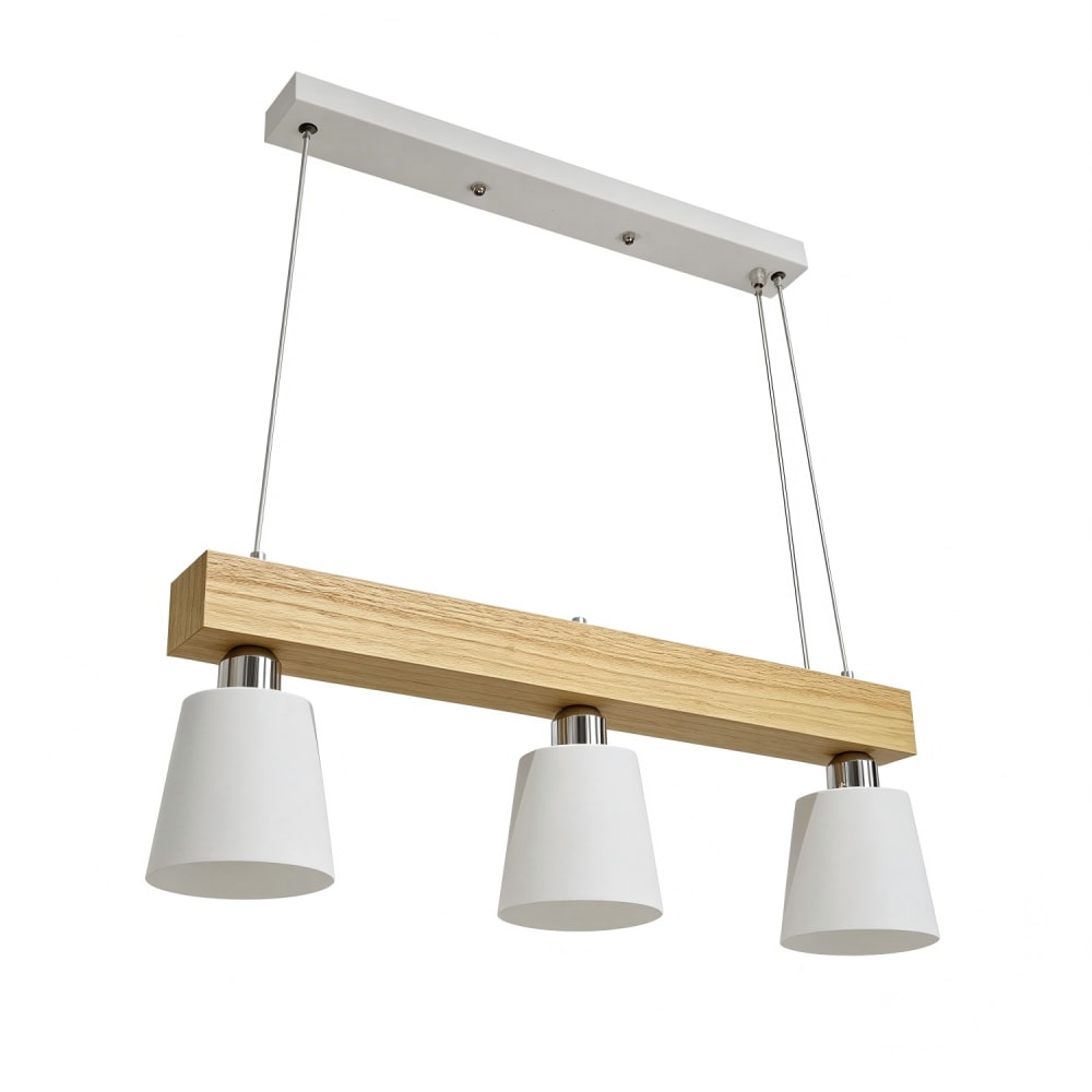 Suspension en fer blanc 70x14x23cm e27