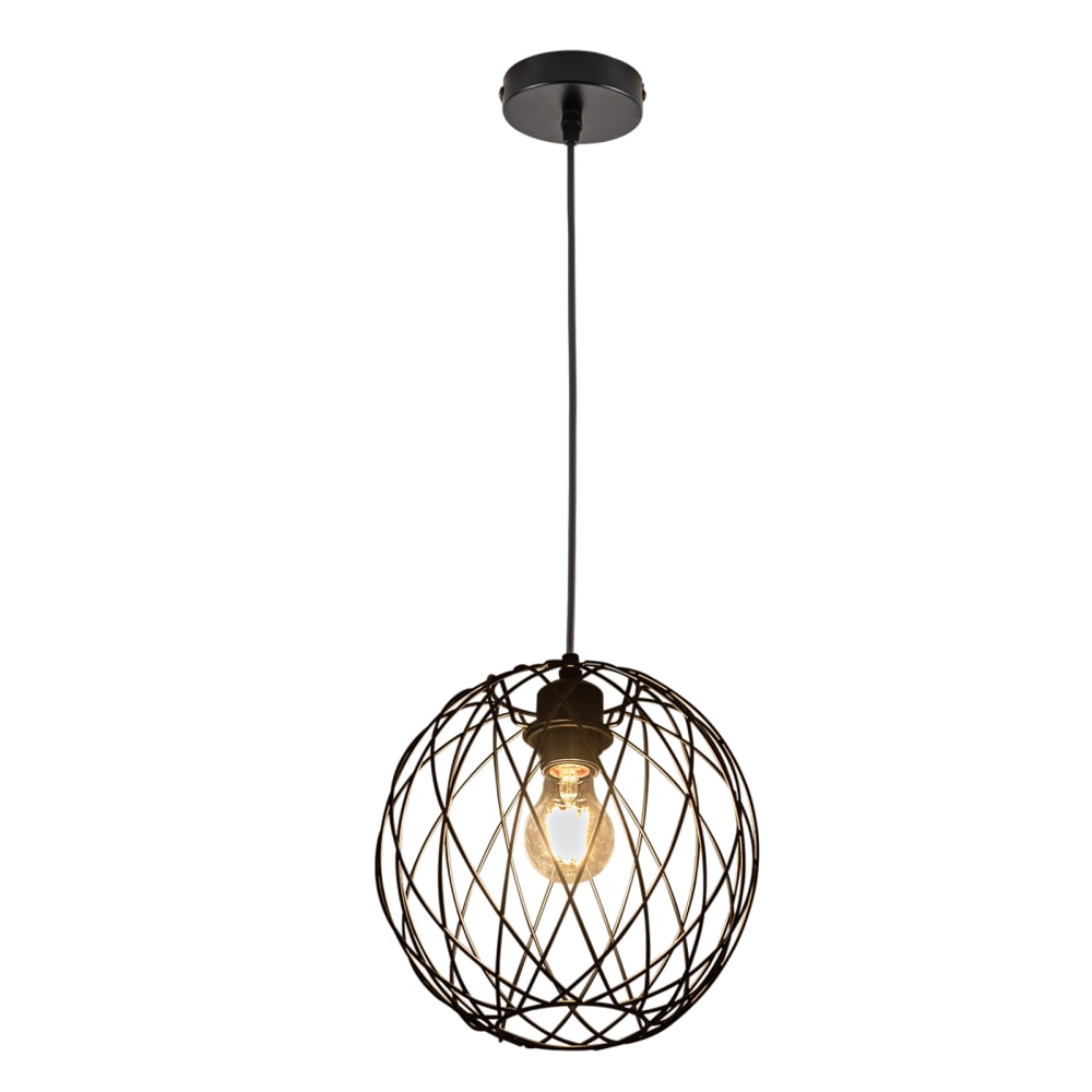 Suspension en fer noir 25x25x24cm e27