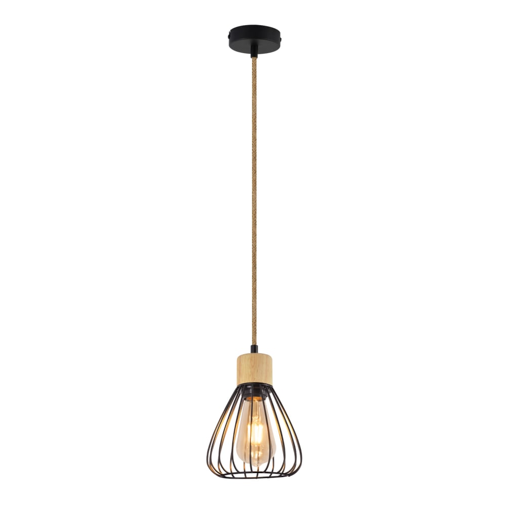 Suspension en fer marron 15.5x10x142cm e27