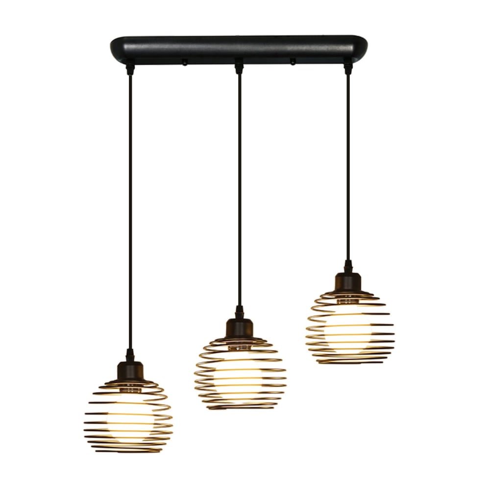 Suspension en fer noir 50x15x144cm