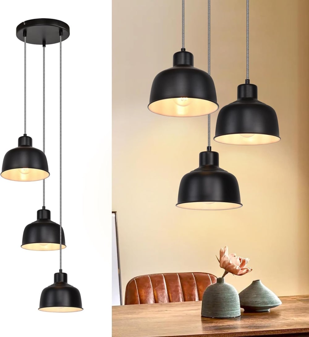 Pendelleuchte Eisen 17x14x170cm schwarz E27 - Maisons Du Monde