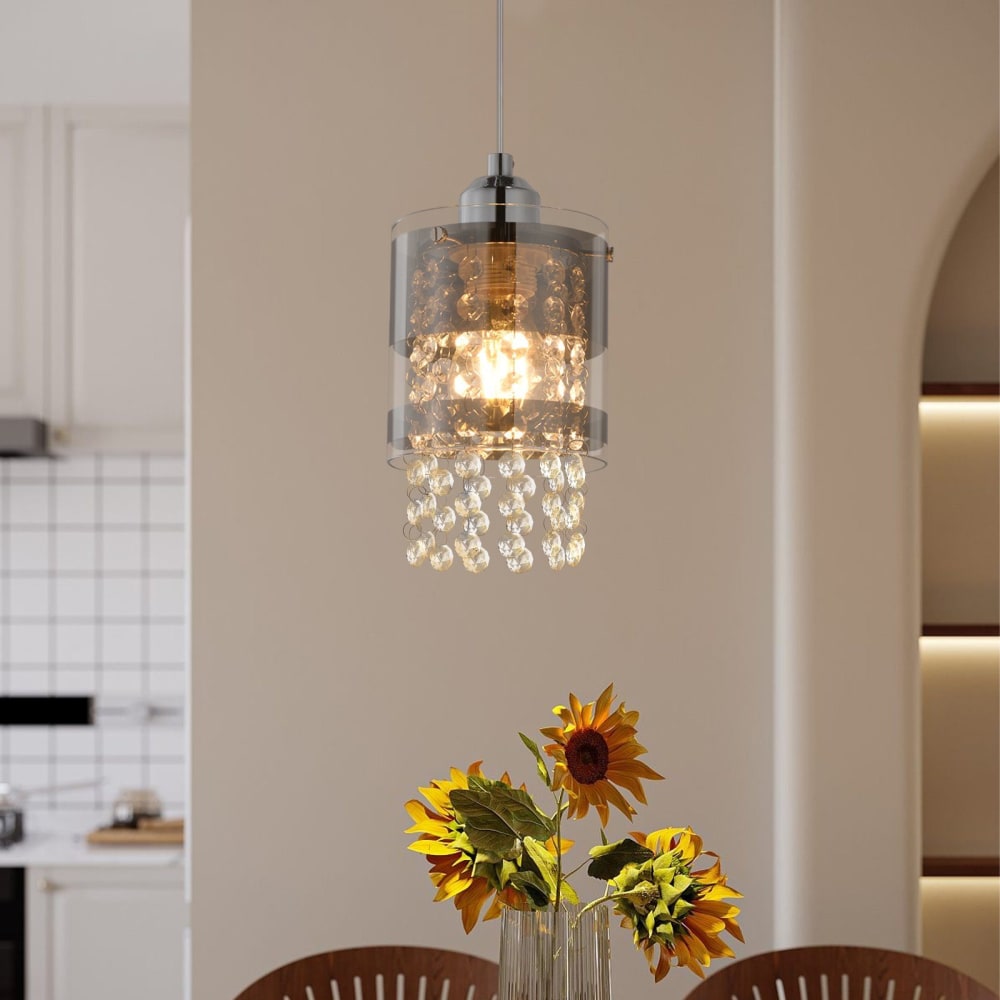 Suspension en fer gris 11x9.8x16cm e27 — vue 3