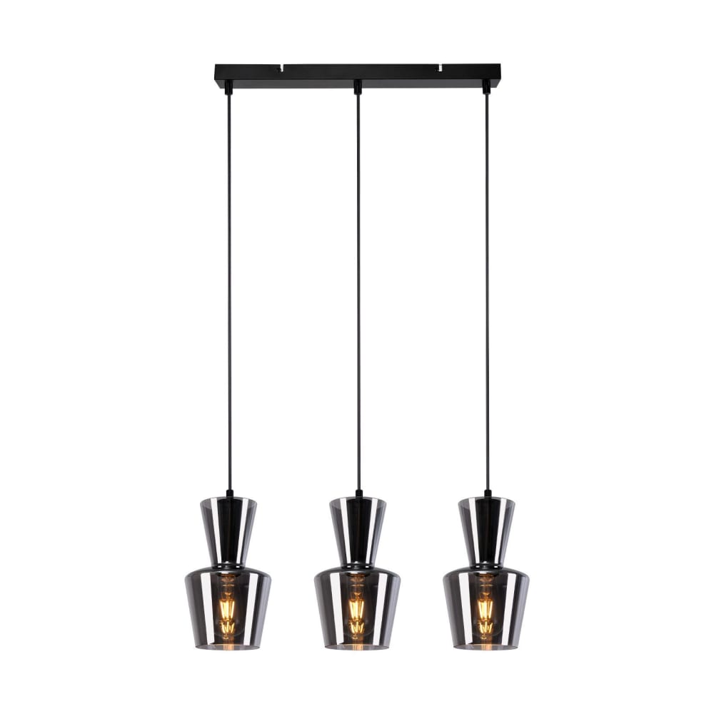 Suspension en fer gris 56x15x150cm e27