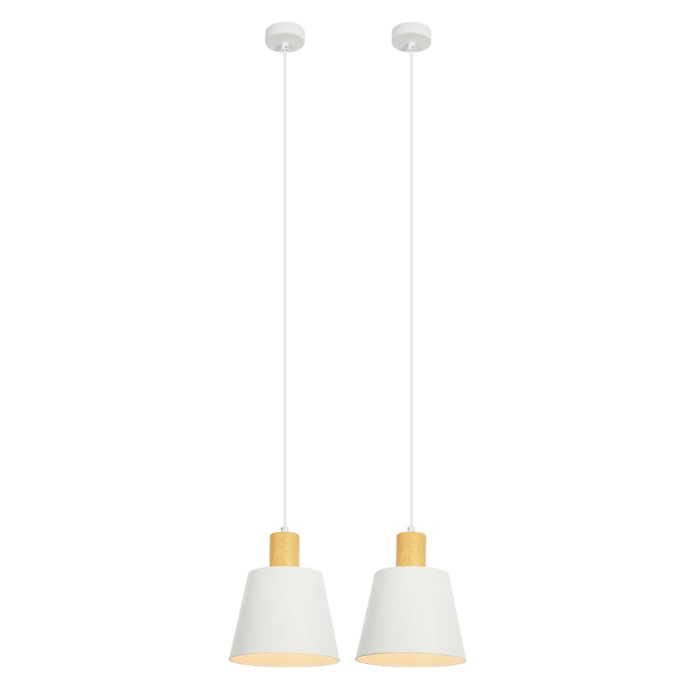 ZMH Pendelleuchte Eisen 20x20x149cm weiß E27 2er-Set - Stahl