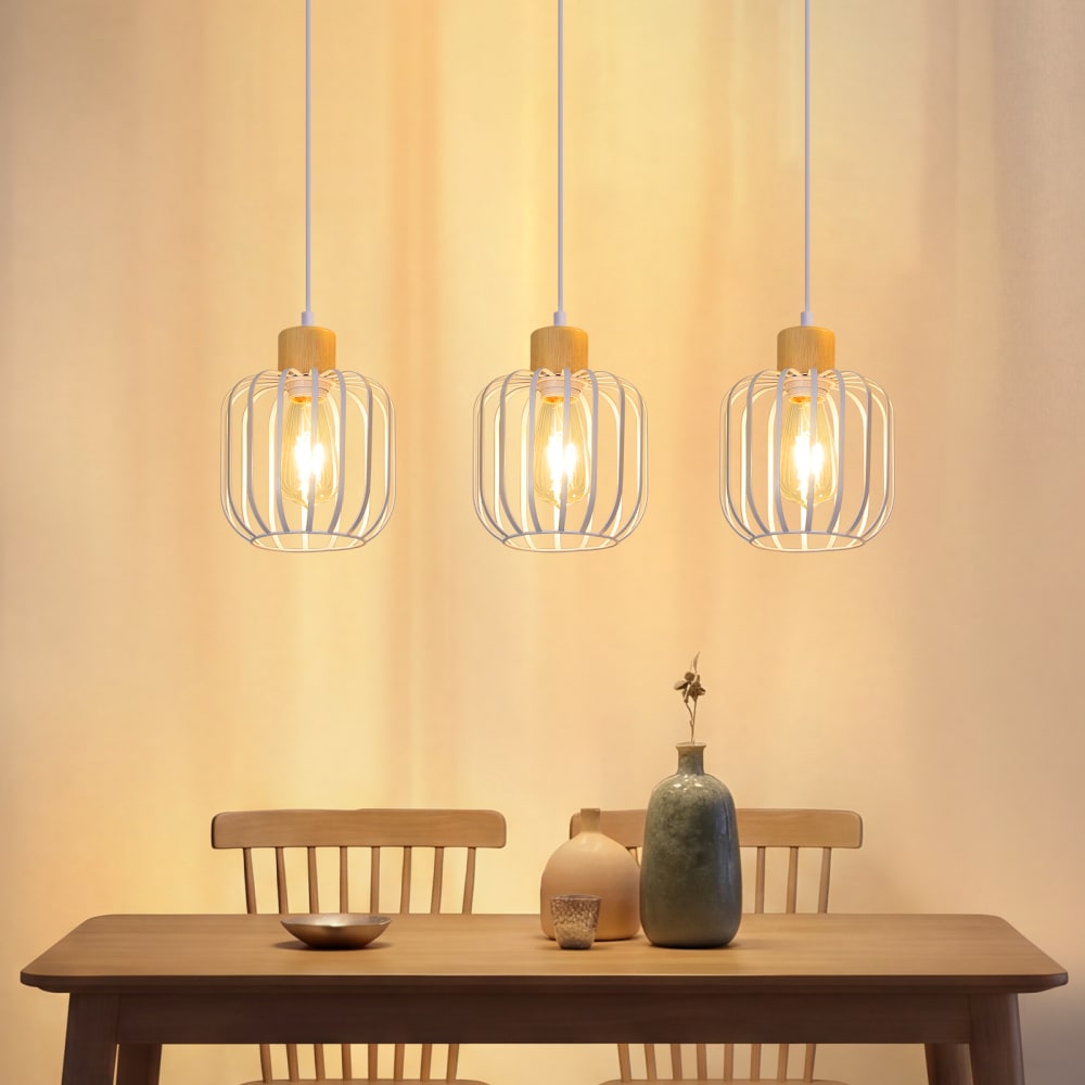 Suspension en fer blanc 62x18x145cm e27 — vue 3
