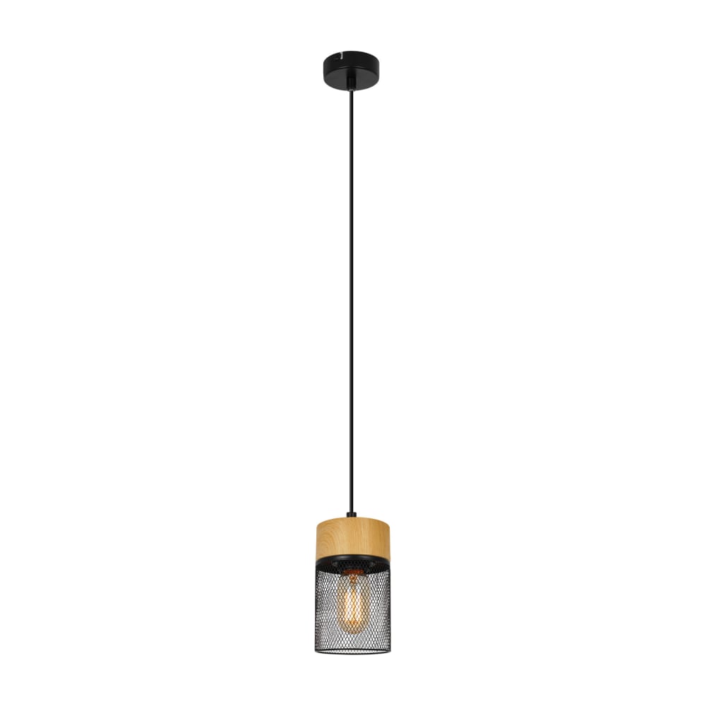 Suspension en fer noir 10x10x120cm e27