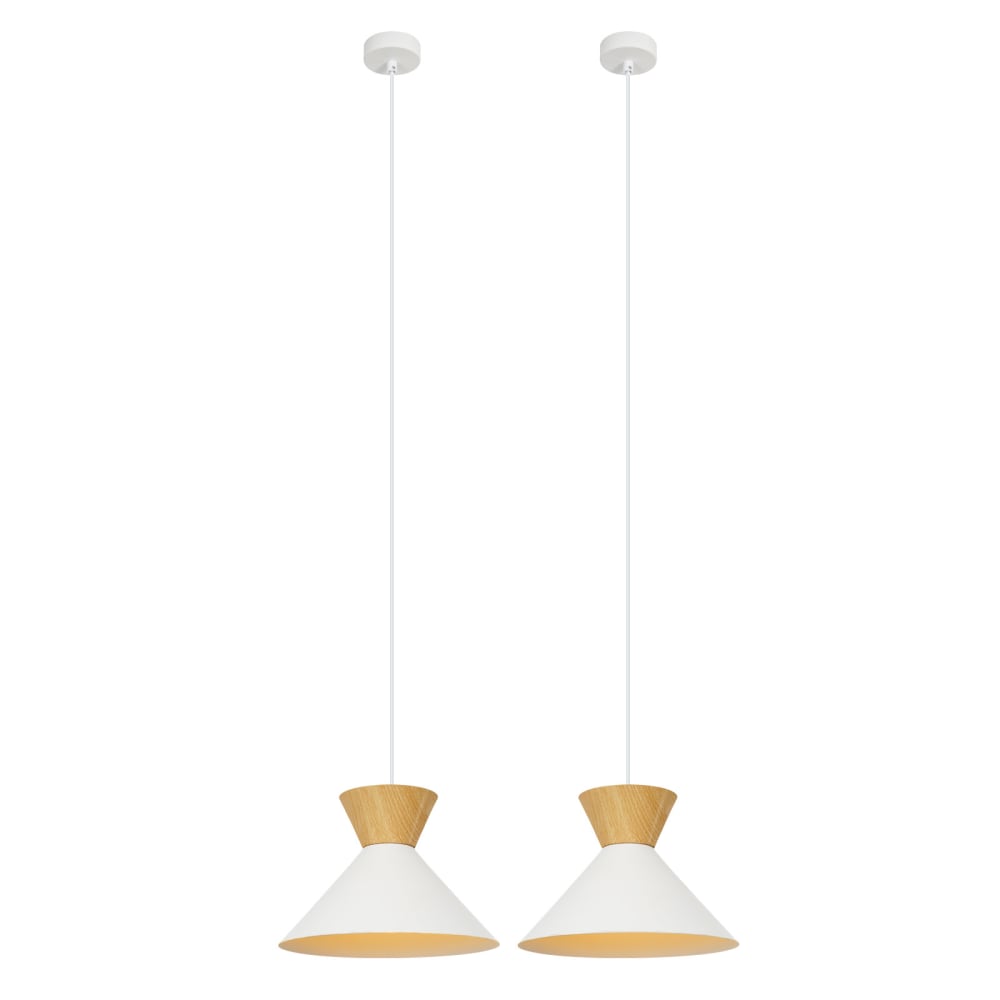 ZMH Pendelleuchte Eisen 25x25x142cm weiß E27 2er-Set - Stahl