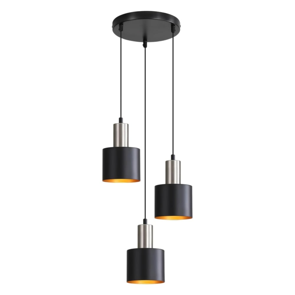 Suspension en fer noir 22x22x173.5cm e27