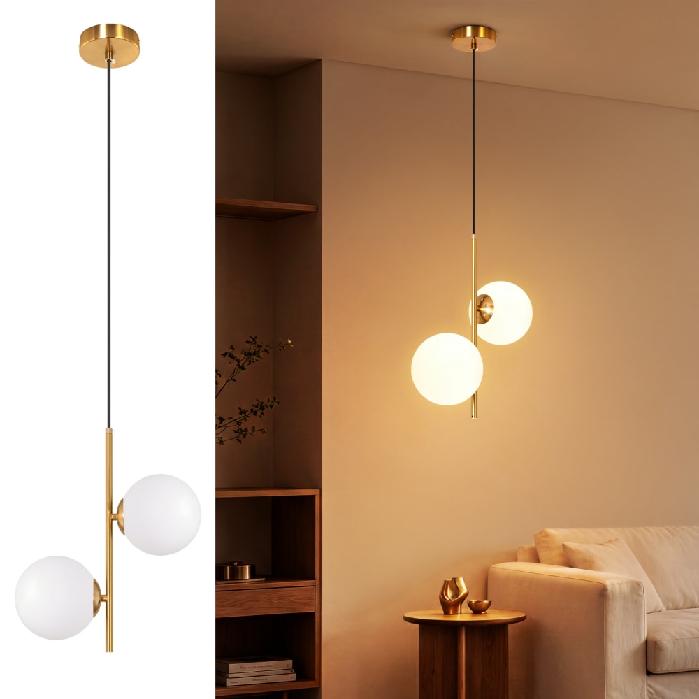 Pendelleuchte Eisen 34.5x34.5x150cm gold G9 - Maisons Du Monde