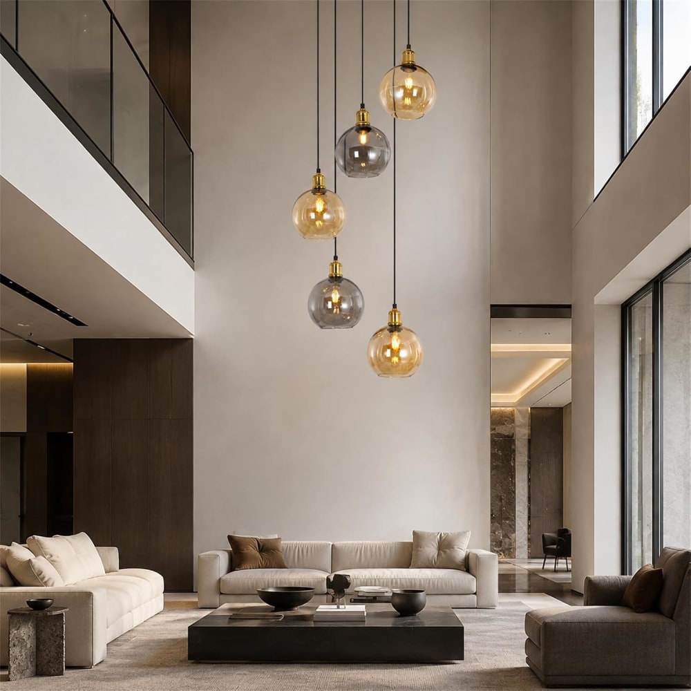 Suspension en fer multicolore 54.5x54.5x156cm e27 — vue 4