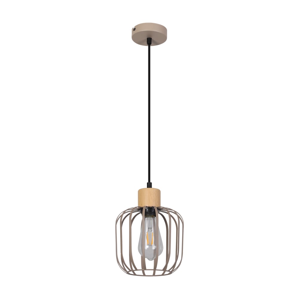 Suspension en fer gris 10x18x145cm e27