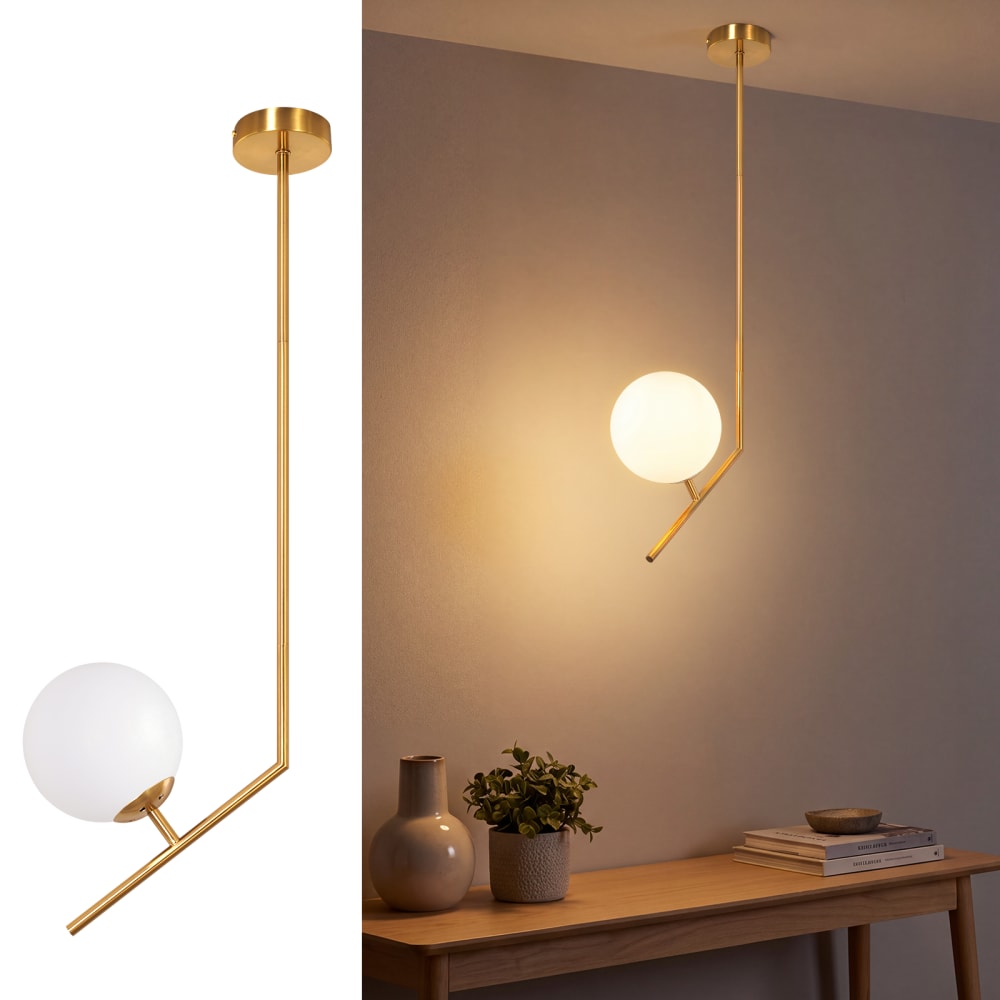 Suspension en fer doré 30x15x80cm g9 — vue 3