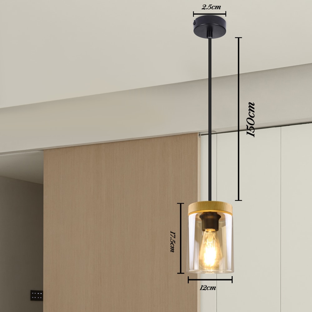 Suspension en fer marron 12x12x2.5cm e27 — vue 4