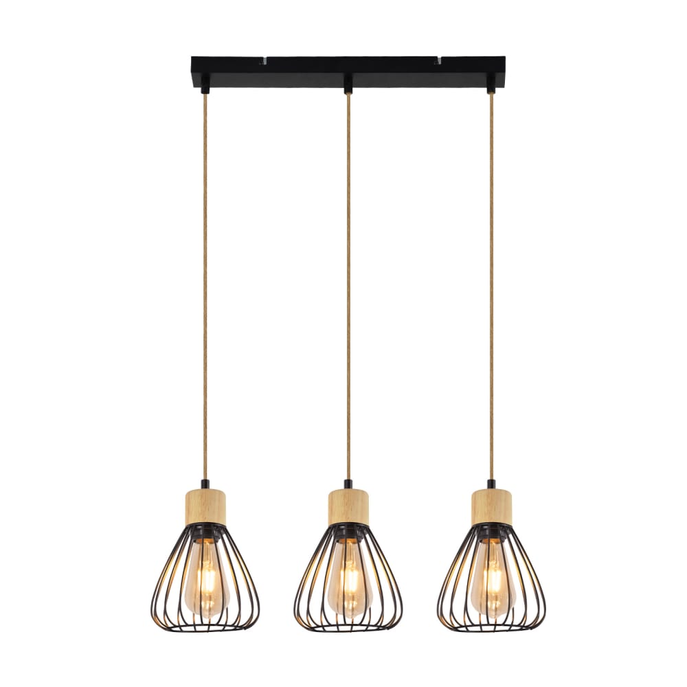ZMH Pendelleuchte Eisen 56x45x146cm braun E27 - Stahl