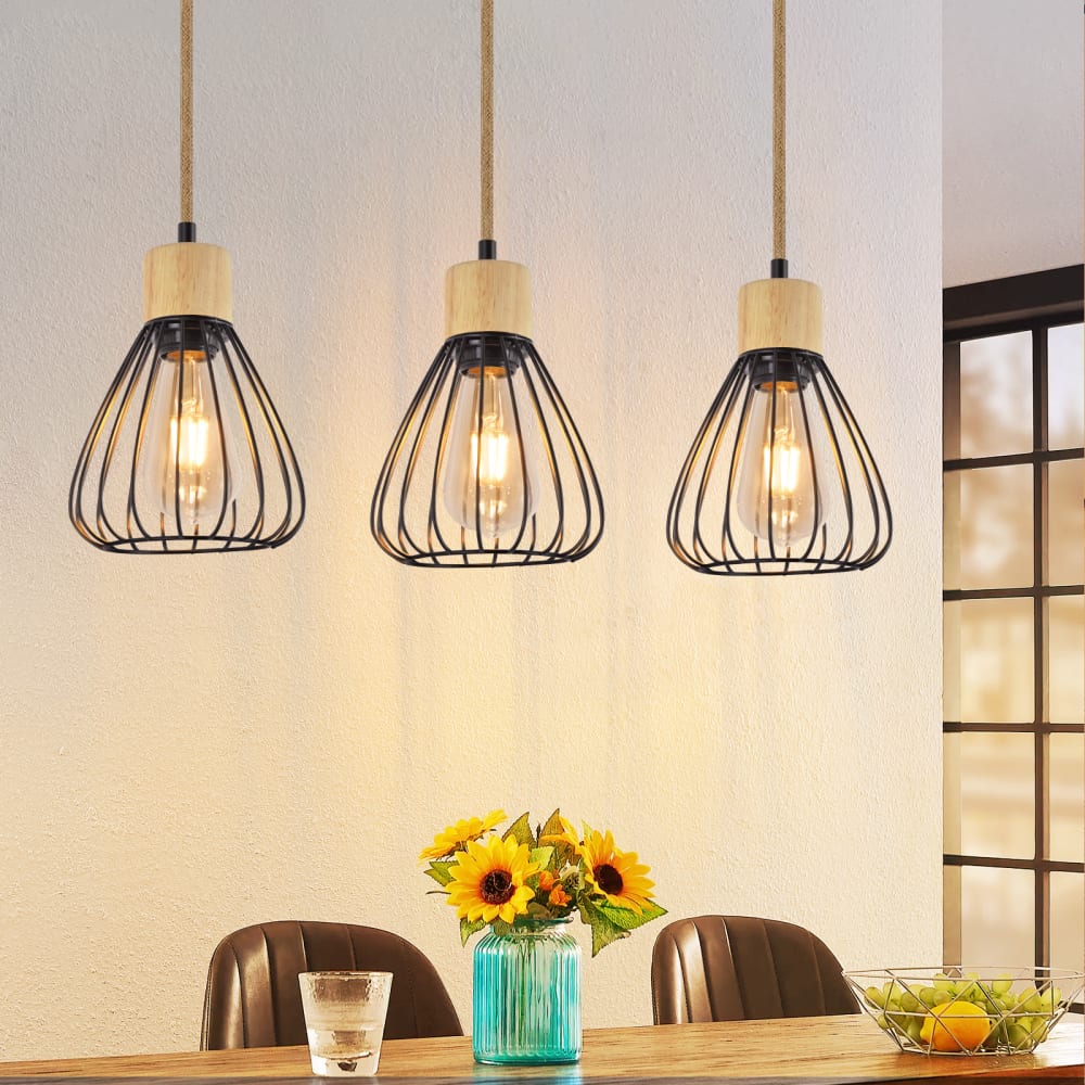 Suspension en fer marron 56x45x146cm e27