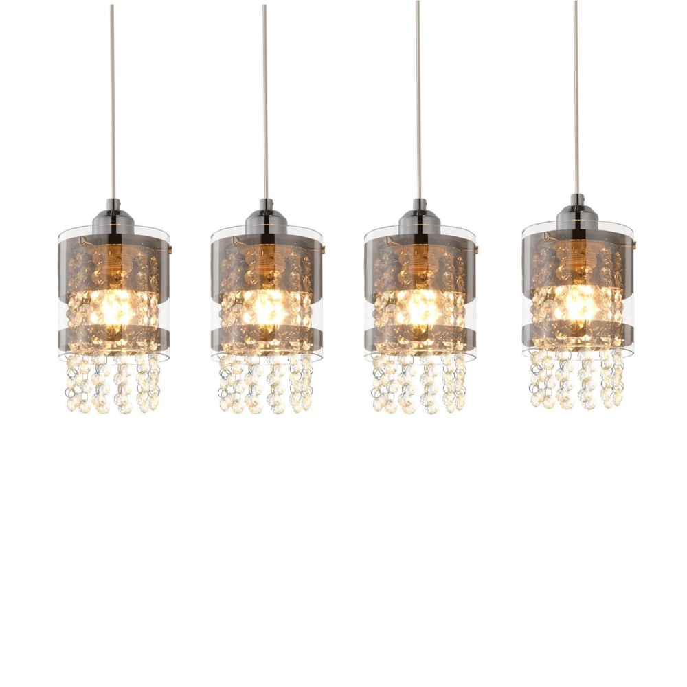 Suspension en fer gris 86x12x177cm e27