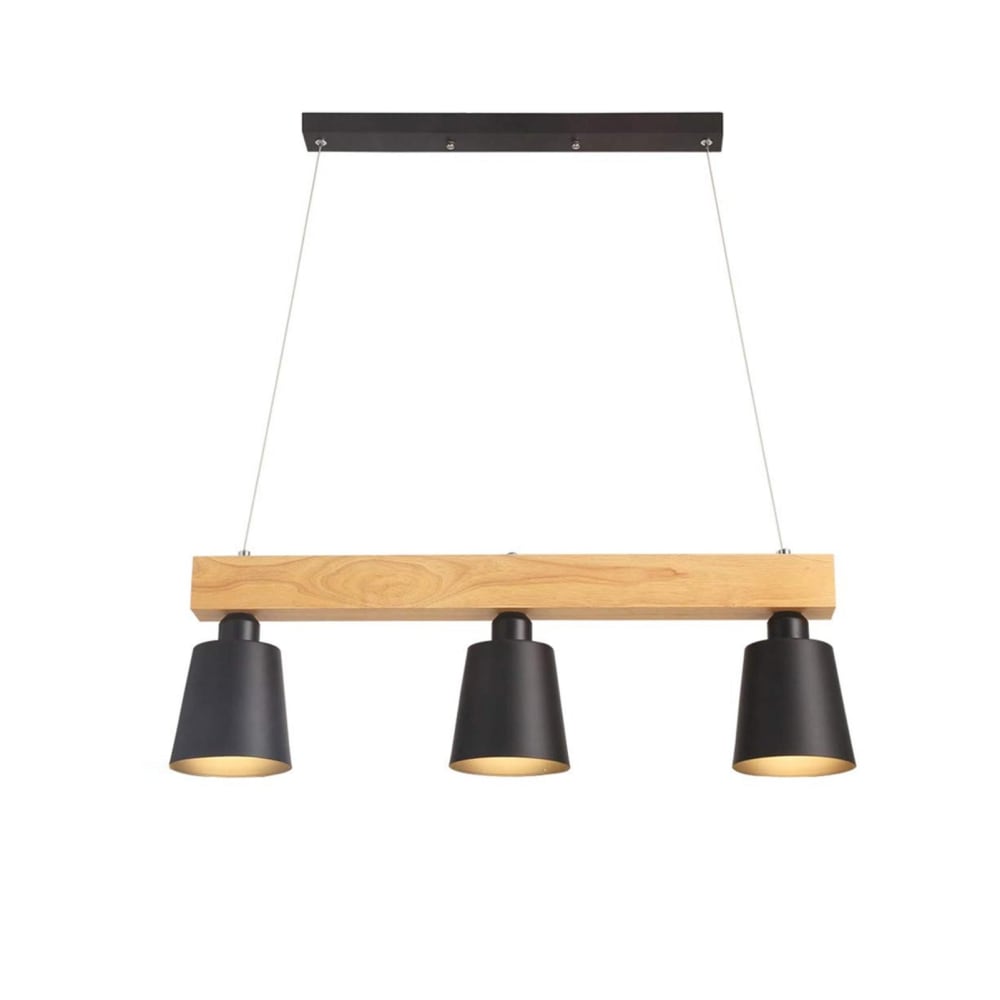 Suspension en fer noir 70x14x23cm e27