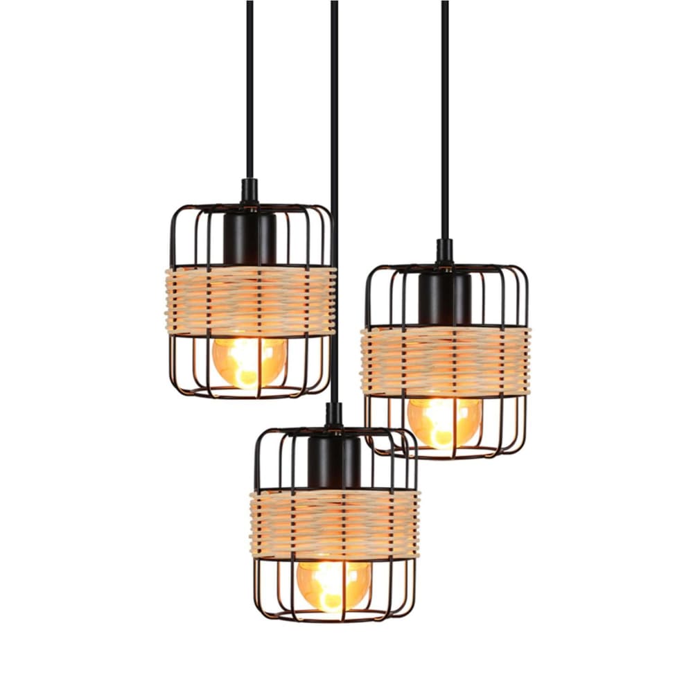 Suspension en rotin noir 25x13x15cm
