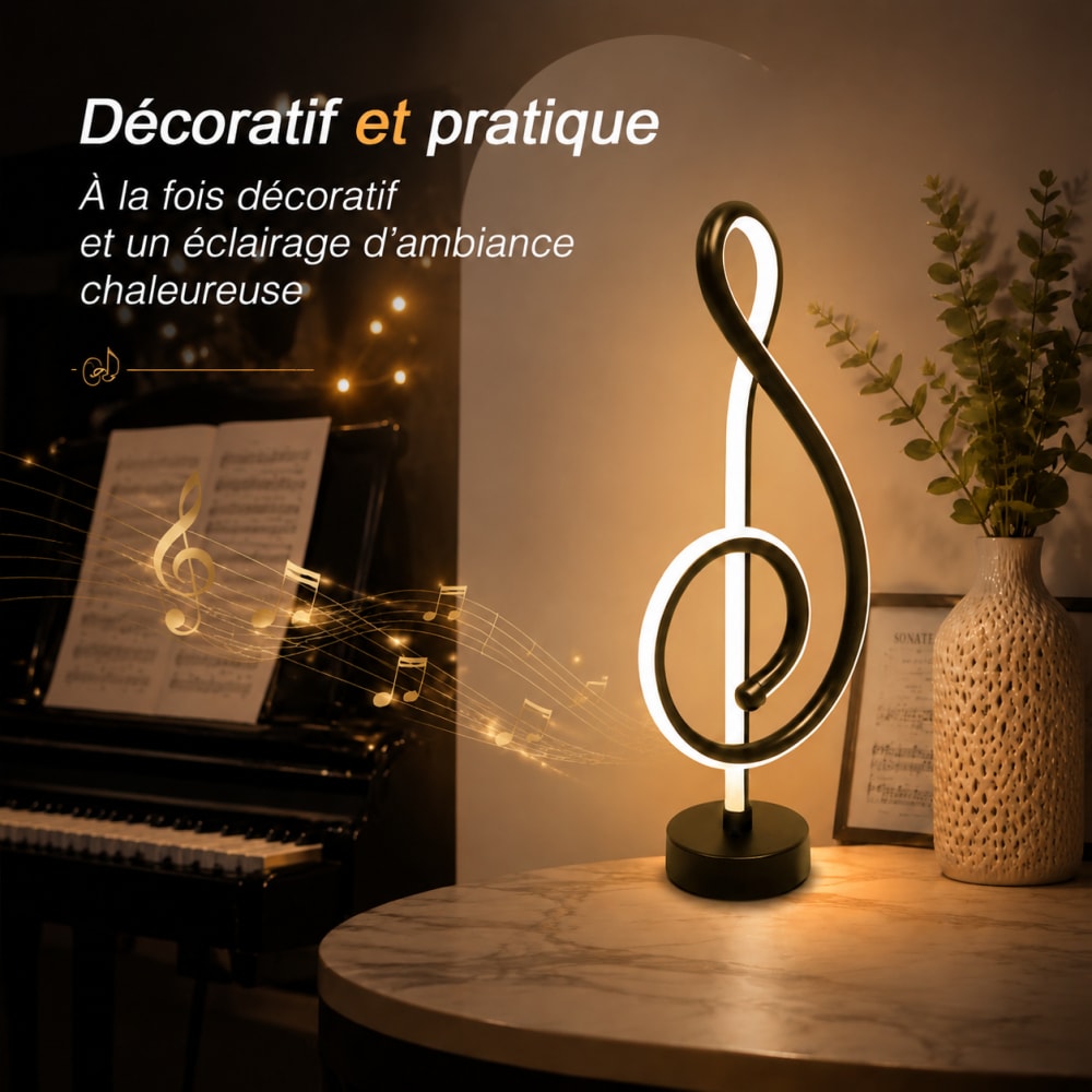Lampe de table en fer noir 38.5x16.5x2.5cm led — vue 4