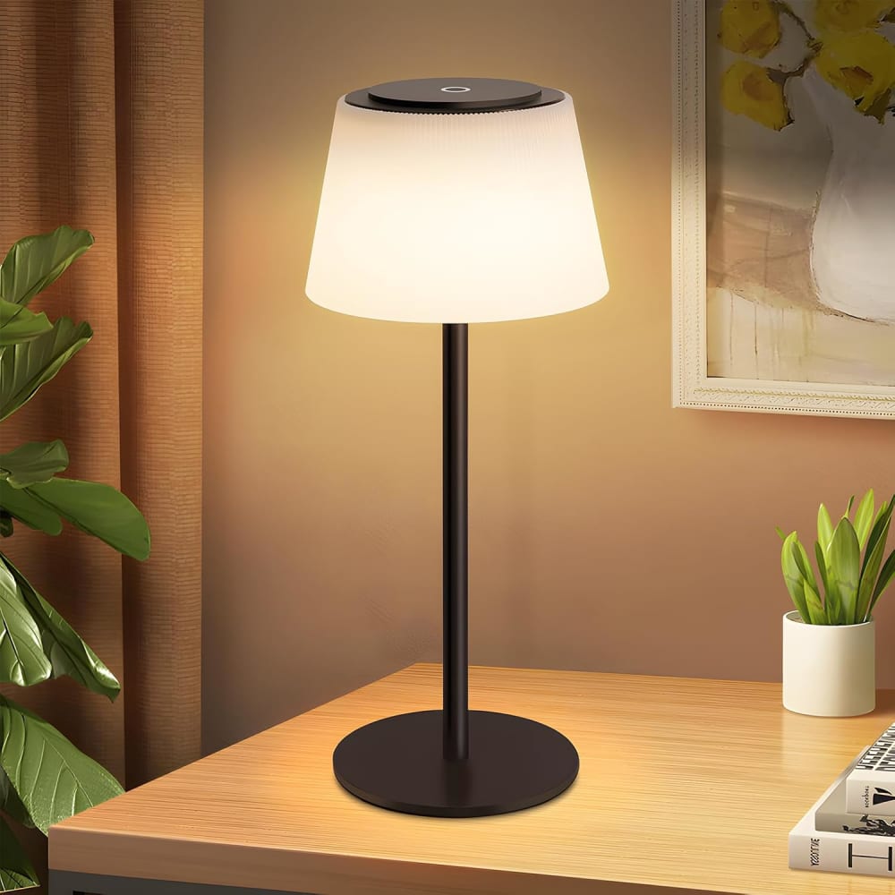 Lampe de table en fer noir 13x13x30.5cm led — vue 3