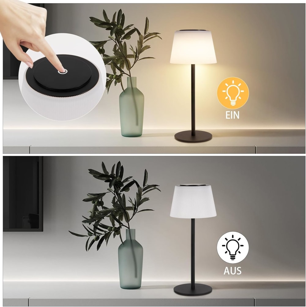 Lampe de table en fer noir 13x13x30.5cm led — vue 4