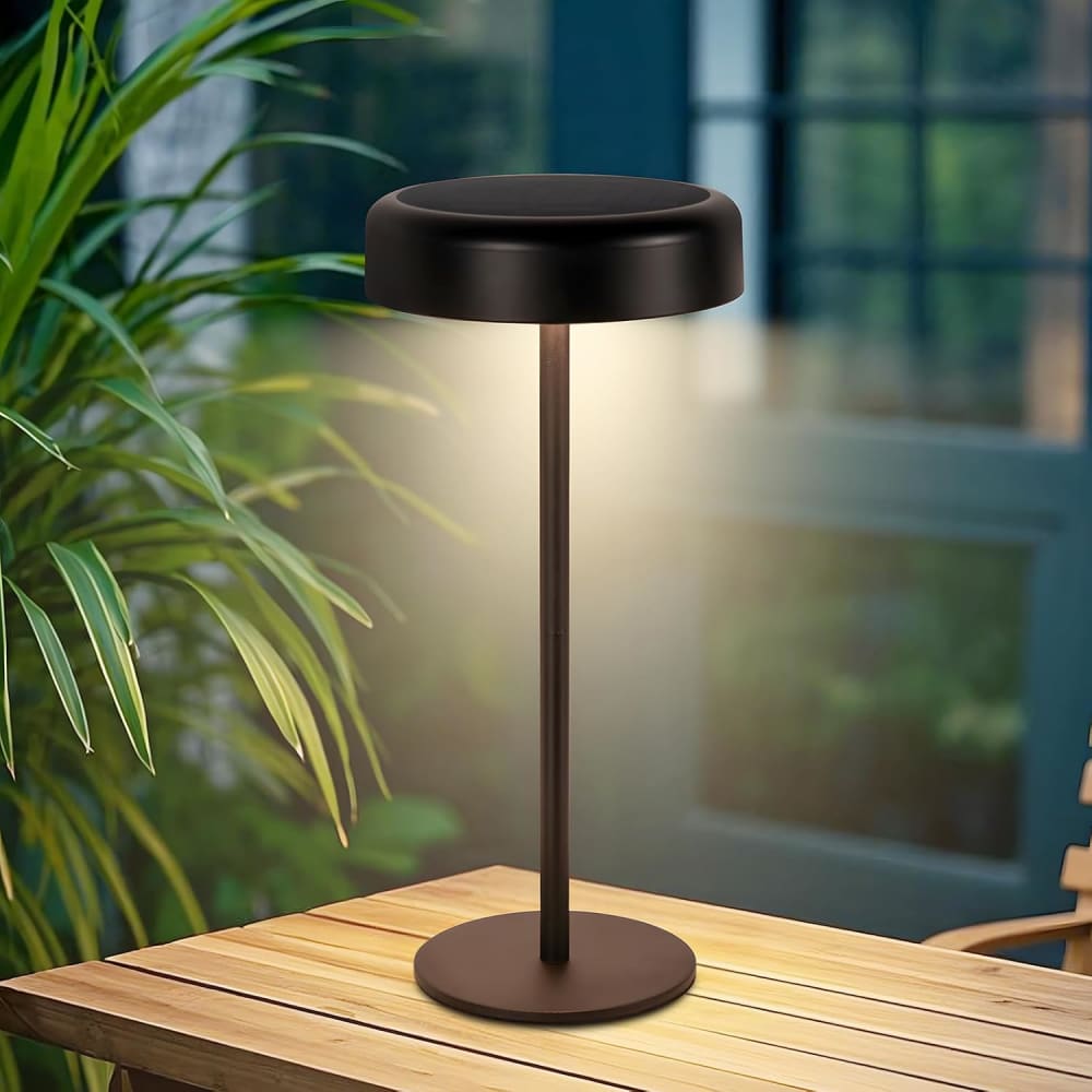 Lampe de table en fer noir 14x14x30cm led — vue 3