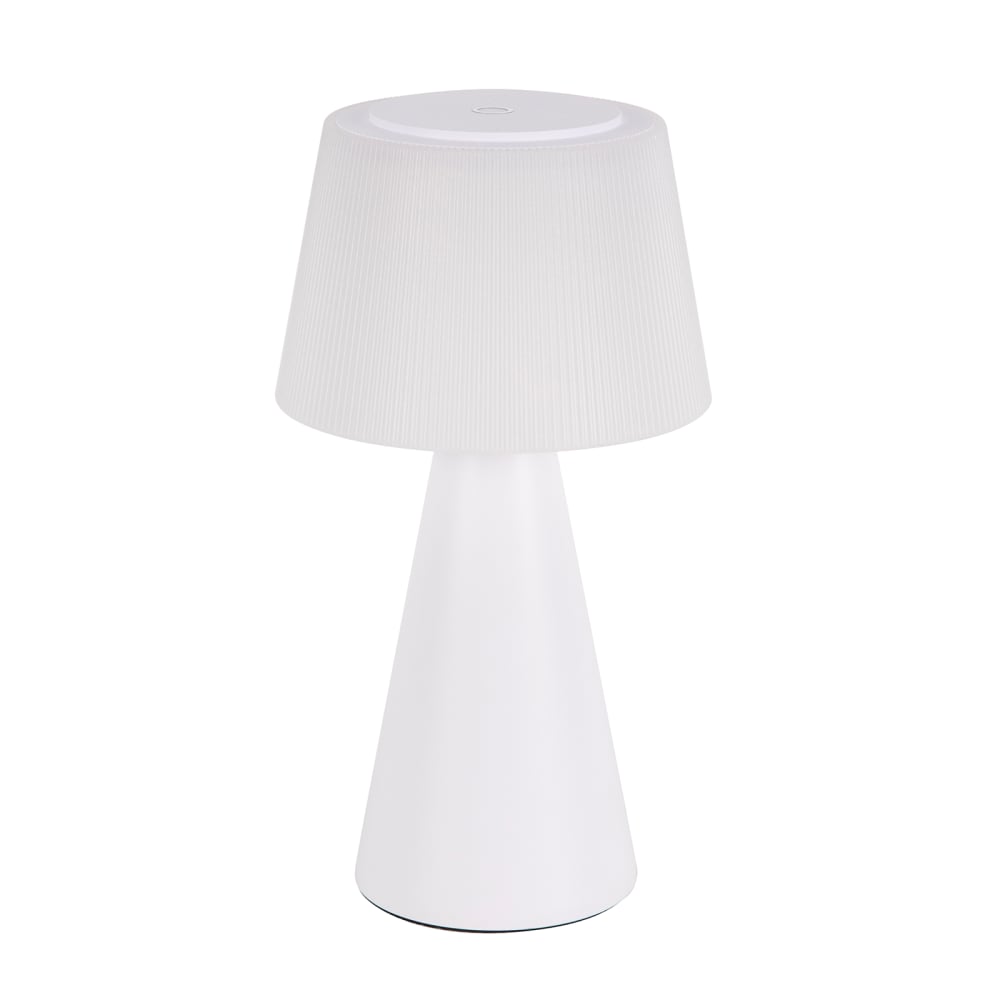 Lampe de table en abs blanc 13x13x24cm led