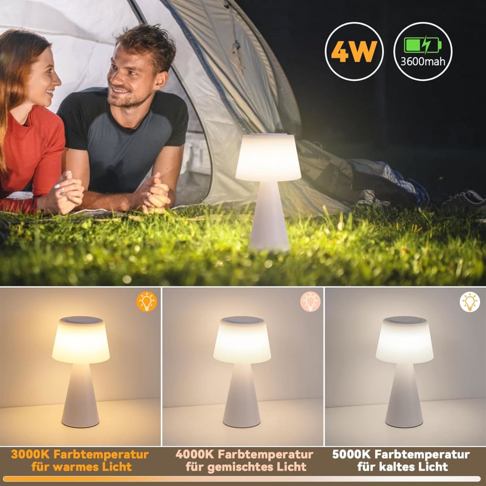 Lampe de table en abs blanc 13x13x24cm led — vue 4