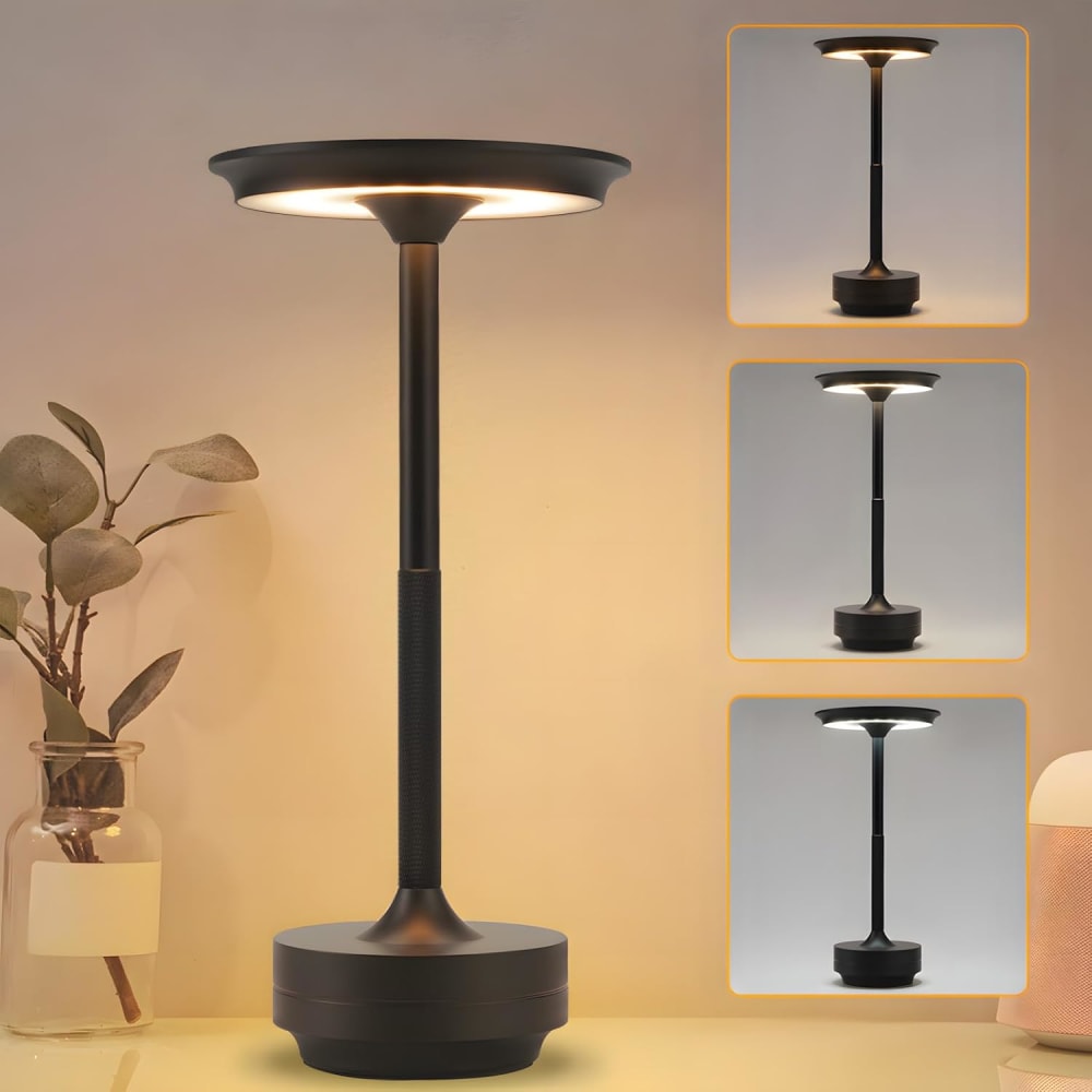 Lampe de table en aluminium noir 27x12.8x12.8cm led — vue 3