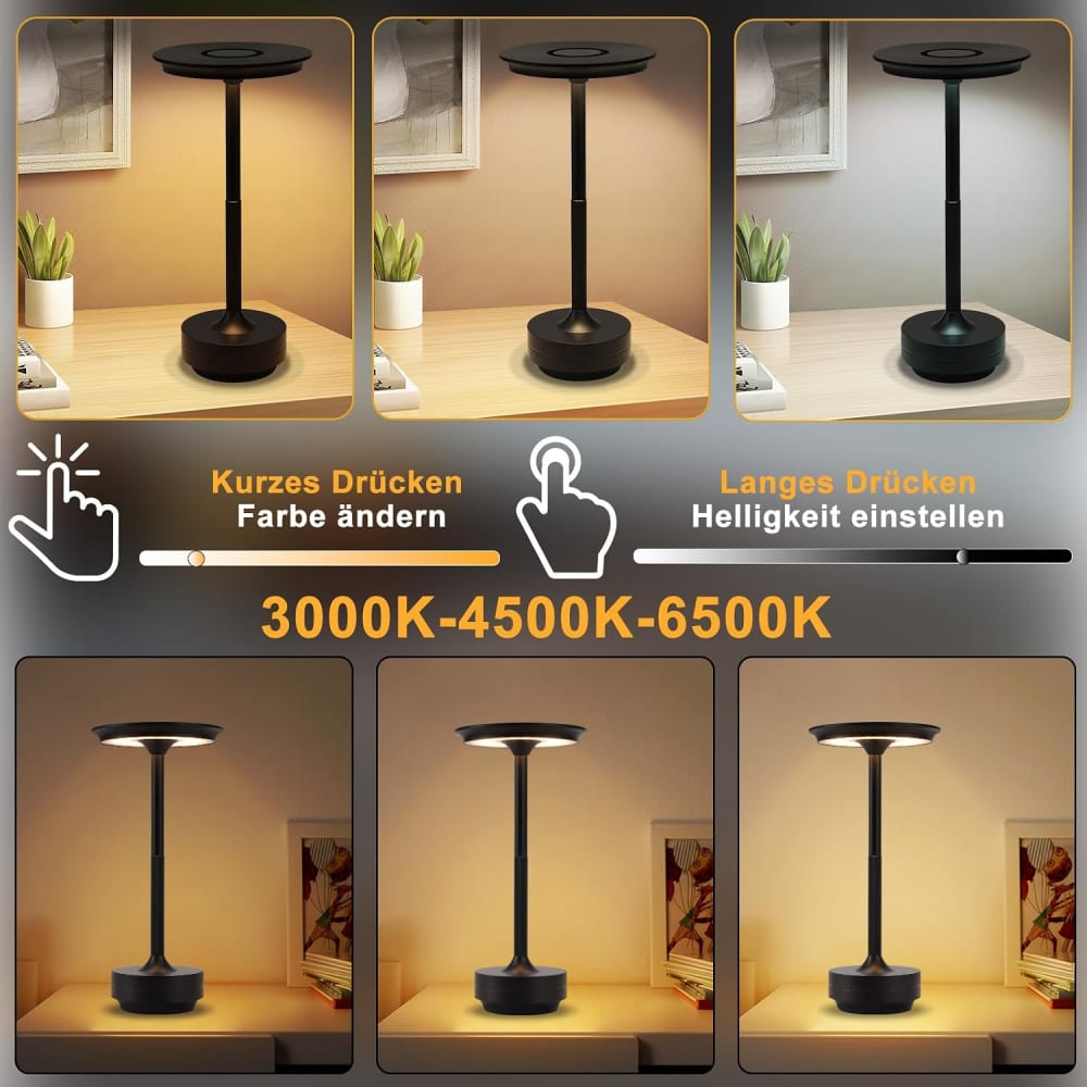 Lampe de table en aluminium noir 27x12.8x12.8cm led — vue 4