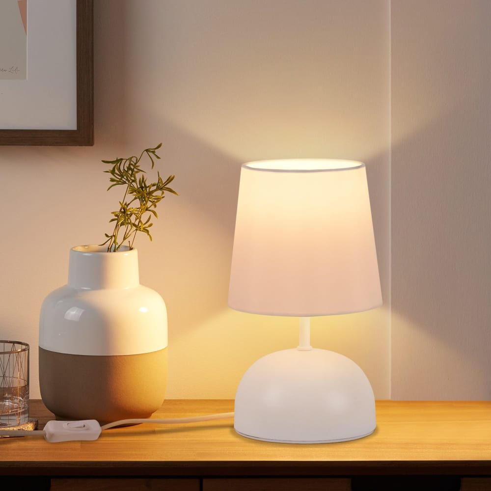 Lampe de table en fer blanc 14x14x24.5cm e14 — vue 3