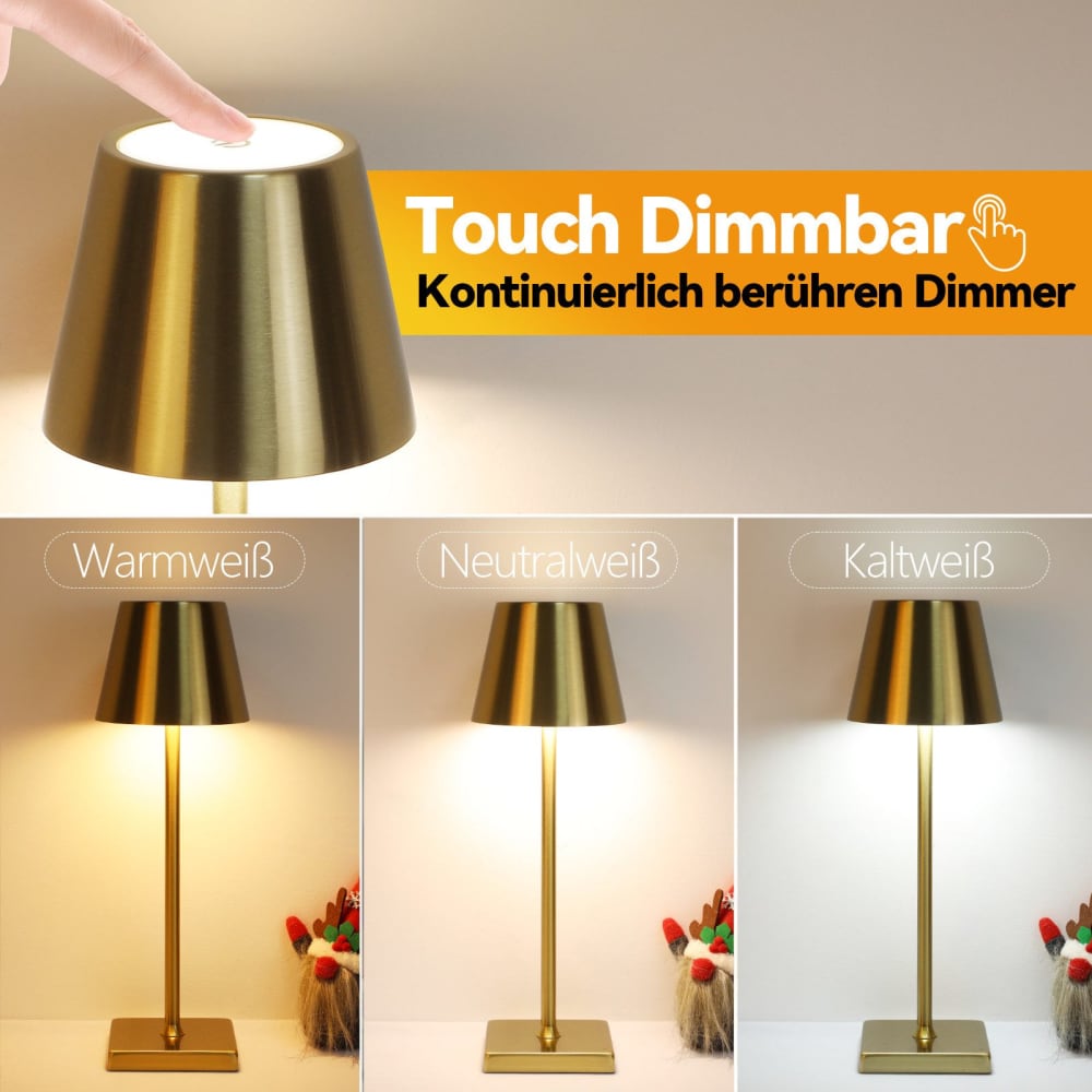 Lampe de table en fer doré 35.5x11.9x10cm led — vue 4