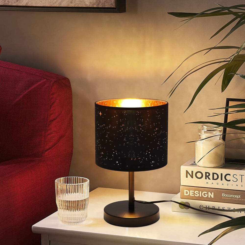Lampe de table en fer noir 19x16x31cm e27 — vue 4