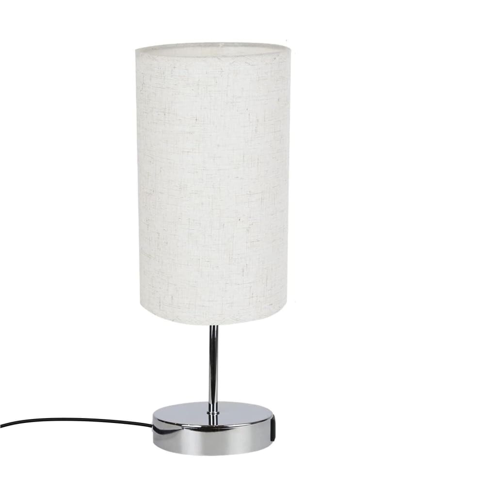 Lampe de table en fer argenté 14x14x37cm e27