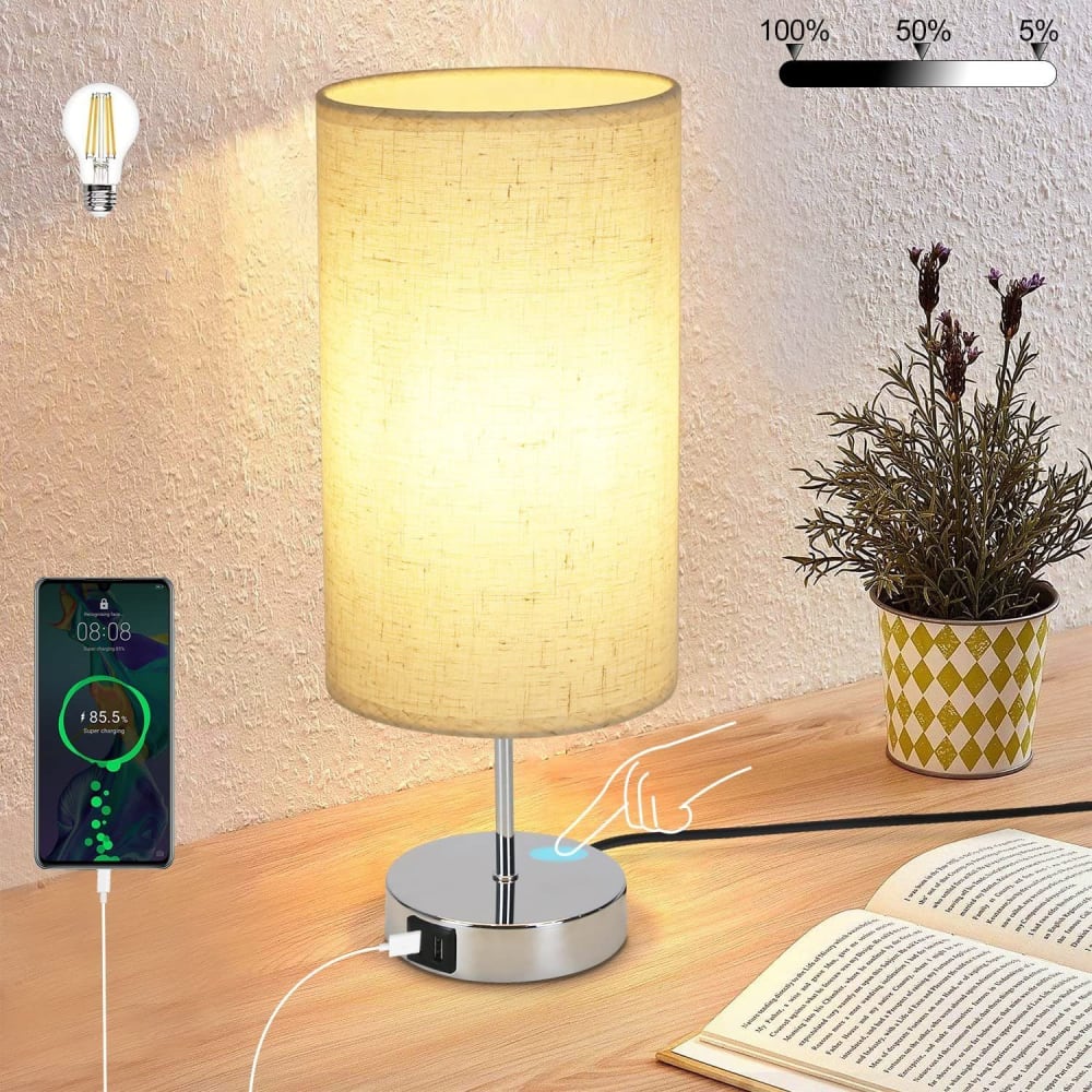 Lampe de table en fer argenté 14x14x37cm e27 — vue 3
