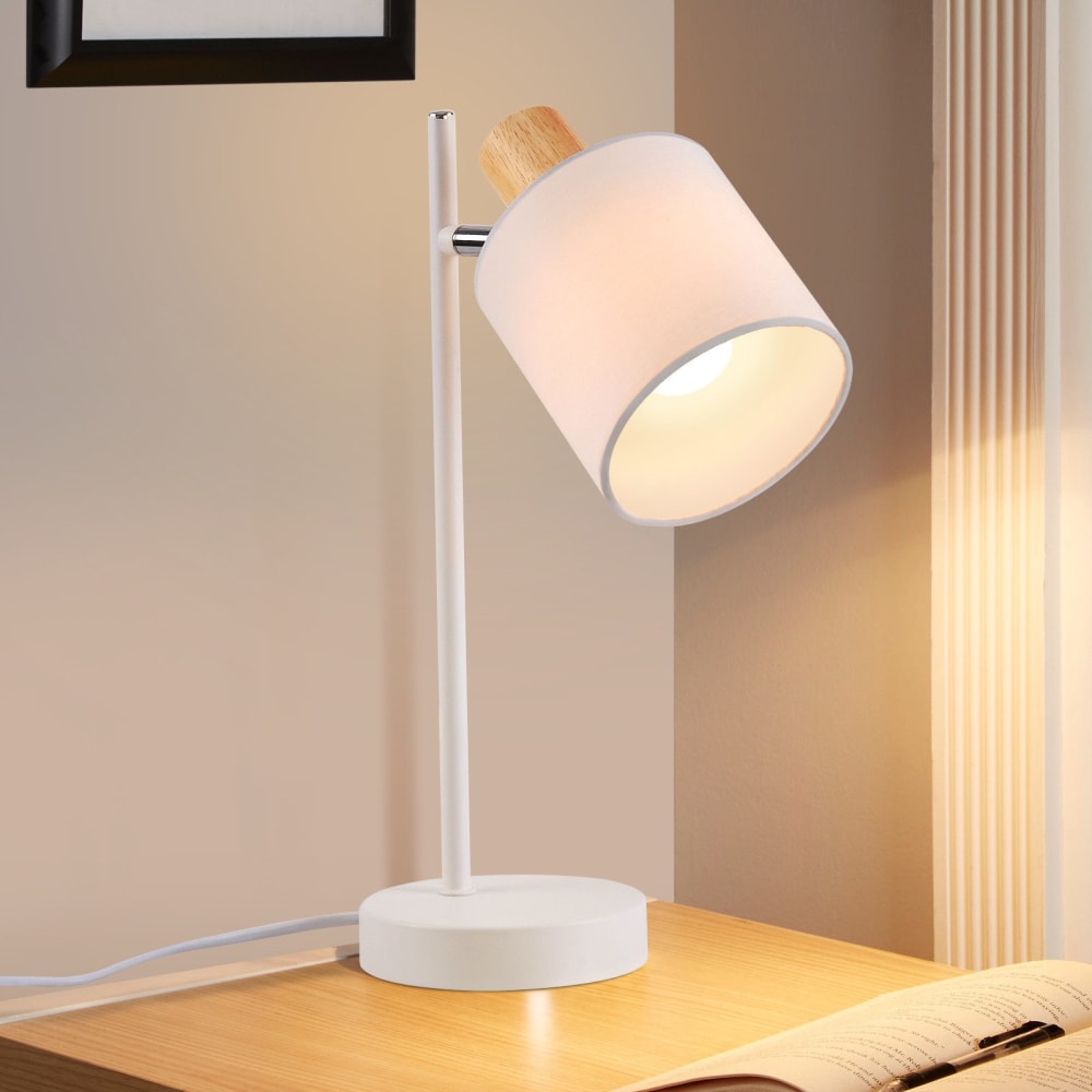 Lampe de table en fer blanc 17x12x35.5cm e14 — vue 3