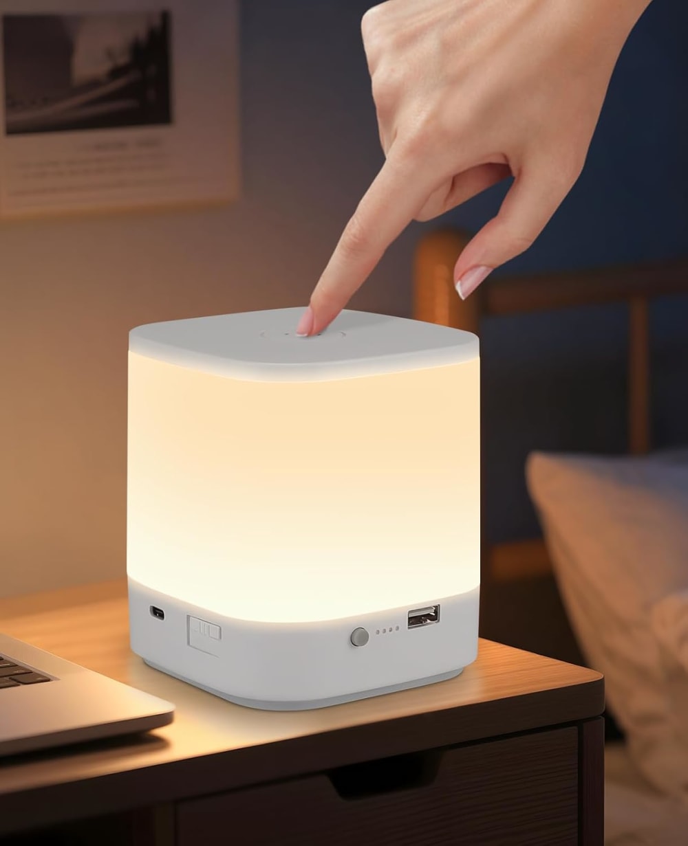 Lampe de table en pc blanc 9.8x9.8x11.5cm led — vue 3