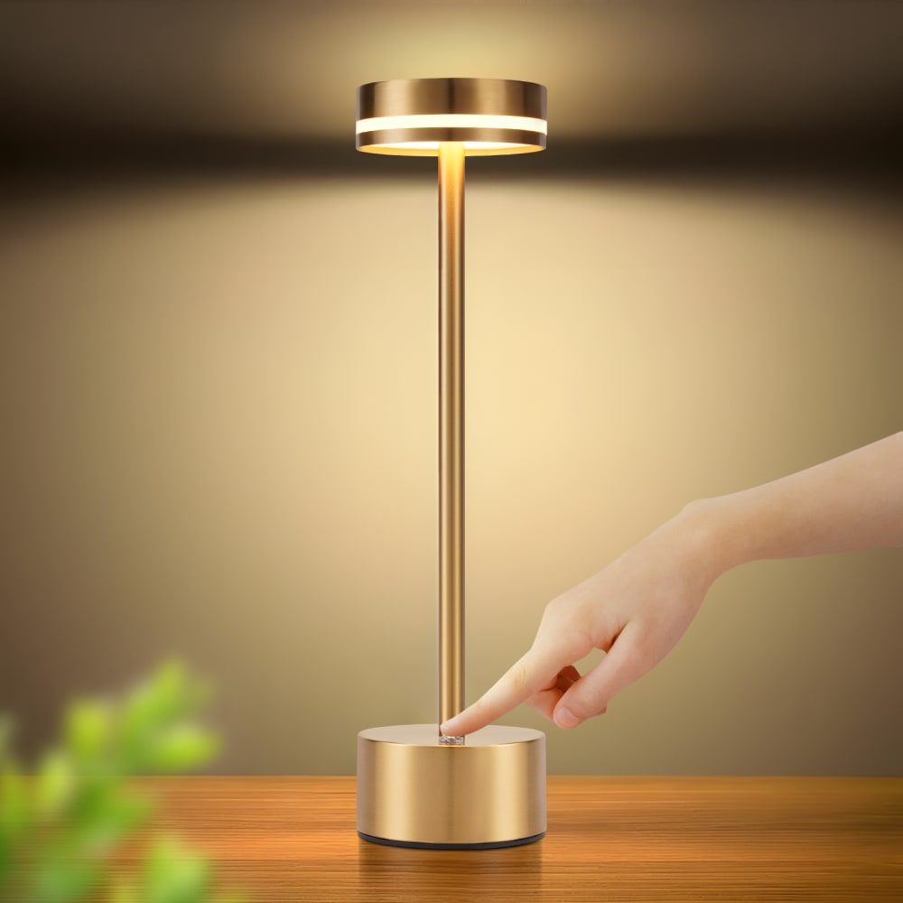 Lampe de table en fer doré 8x8x31.5cm led — vue 3