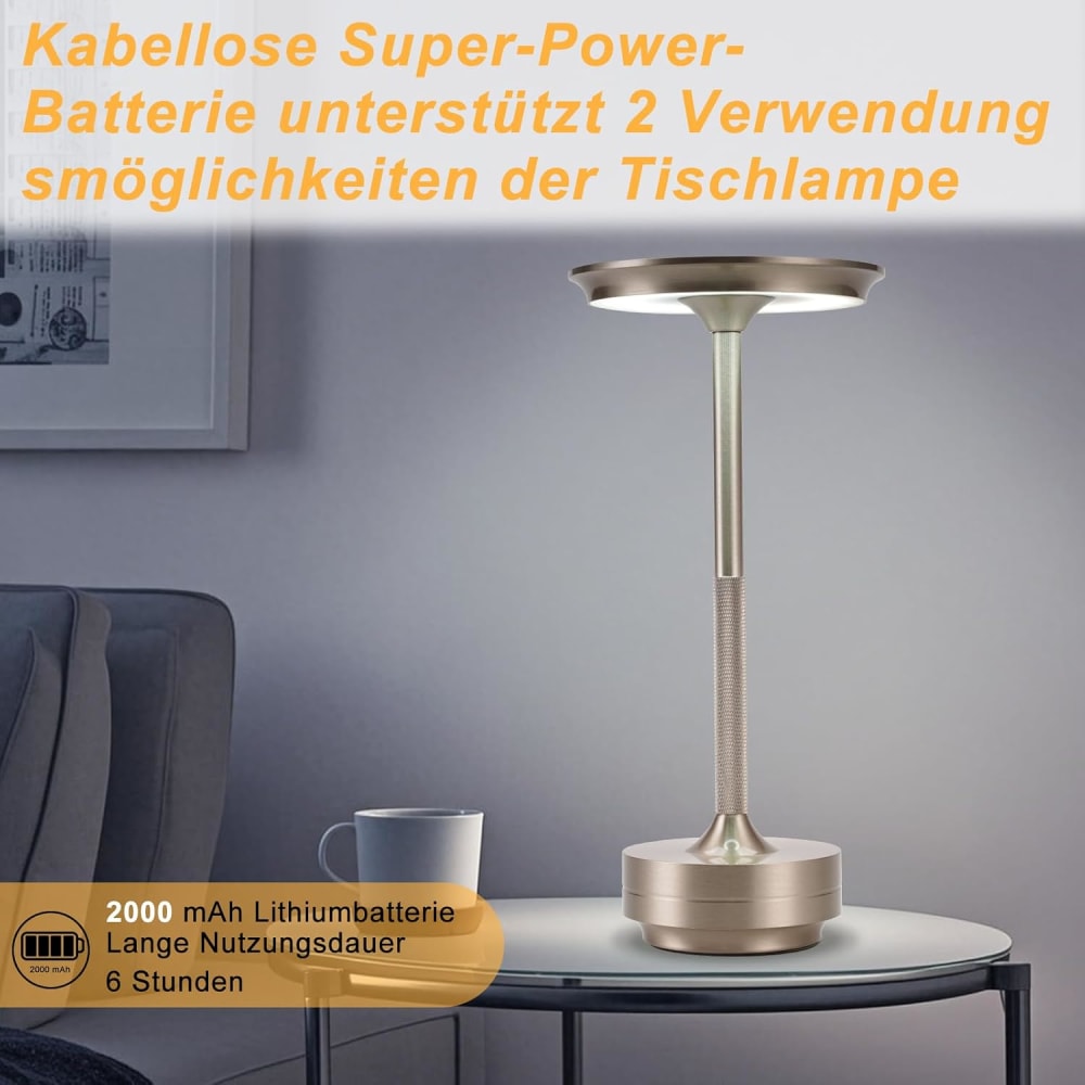 Lampe de table en aluminium gris 27x12.8x12.8cm led — vue 4
